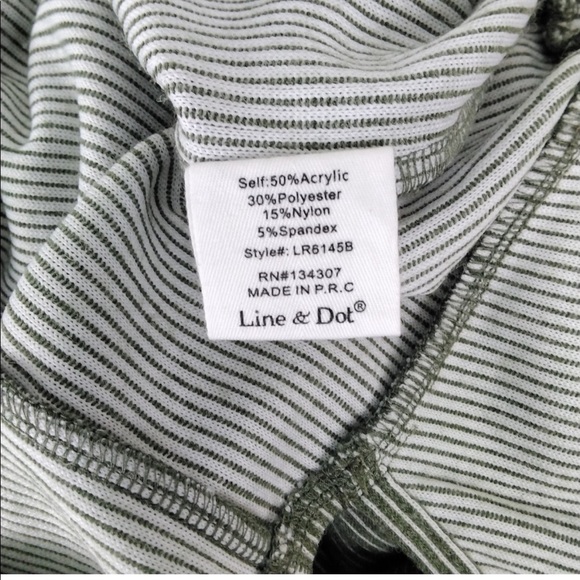 Line & Dot Olive Ribbed Striped Cut Out Jumpsuit SMALL - Picture 3 of 4